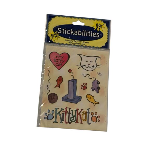 Lot 2 Stickabilities Cat Stickers Kitty Kat Silhouette Craft Stickers Acid Free - Picture 3 of 4